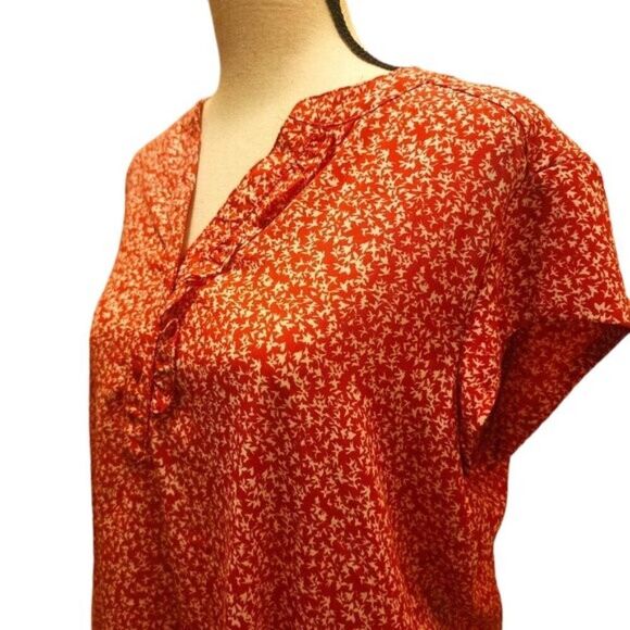 Monday Fun Antonella Short Sleeve Blouse in Medium Pink Shade, Size Medium - Picture 1 of 7